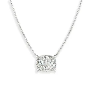 Radiant Cushion Cut Necklace Finished in Pure Platinum