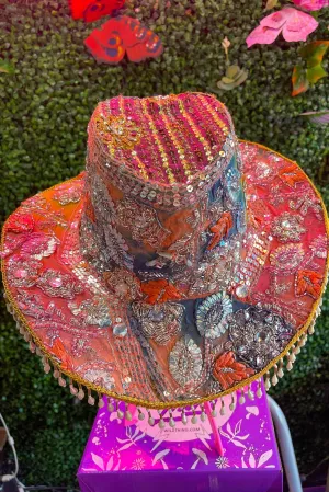 Radiant Rainbow Sari Hat