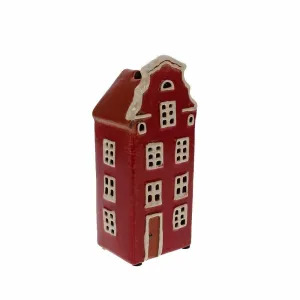 Red Ceramic House Tealight Holder