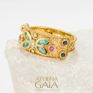 Regal Byzantine Butterfly Garden Ring