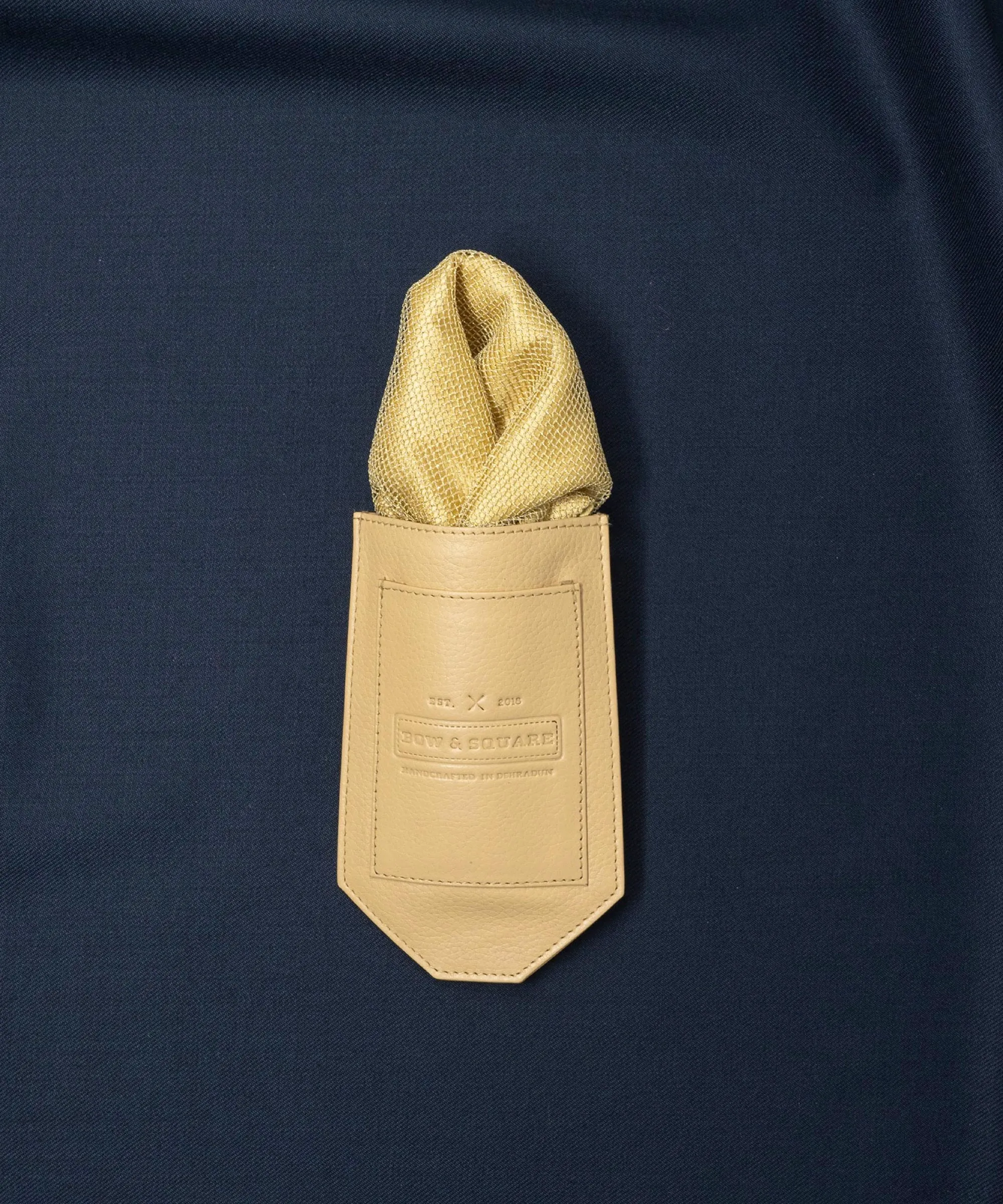 Regal Net Beige Pocket Square