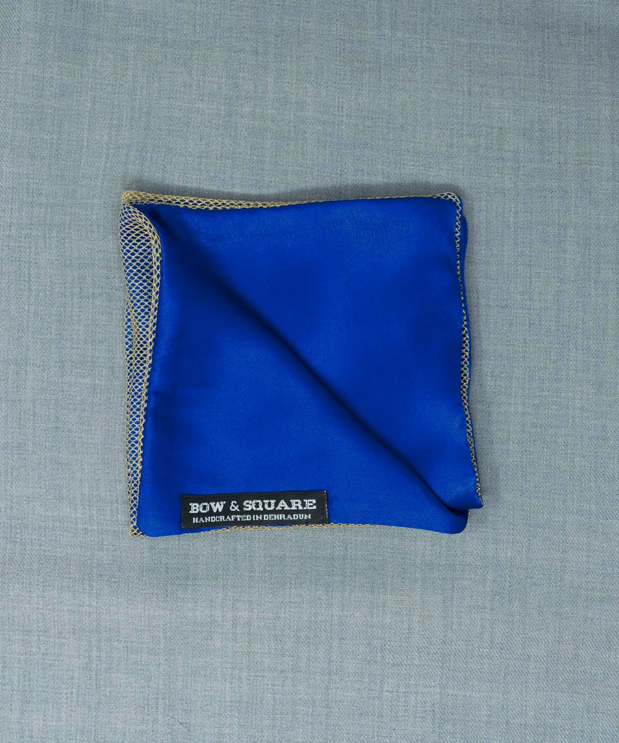 Regal Net Blue Pocket Square