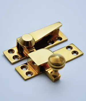 Regency Reeded Knob Sash Window Fastener (Gold Plated)