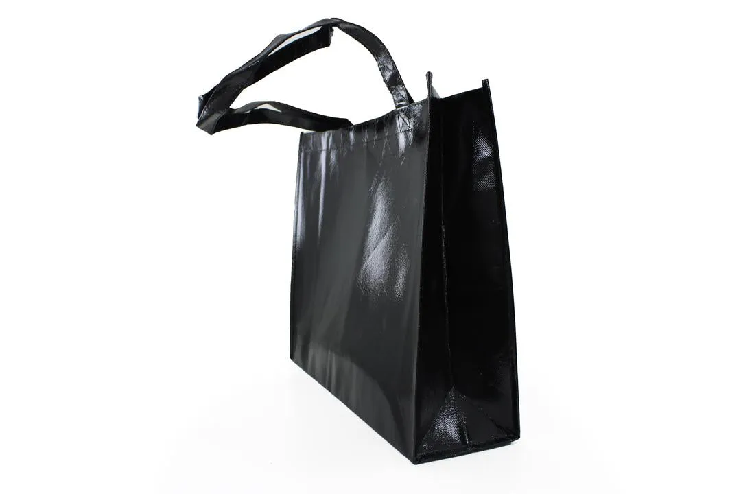 Reusable Non-Woven Fabric Grocery Tote Bag With Handle - 40 x 12 x 32cm, Black