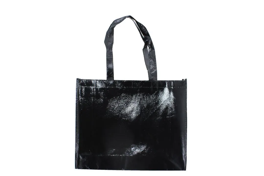 Reusable Non-Woven Fabric Grocery Tote Bag With Handle - 40 x 12 x 32cm, Black