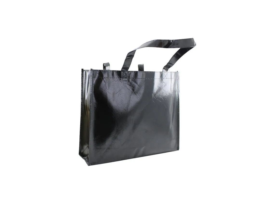 Reusable Non-Woven Fabric Grocery Tote Bag With Handle - 40 x 12 x 32cm, Black