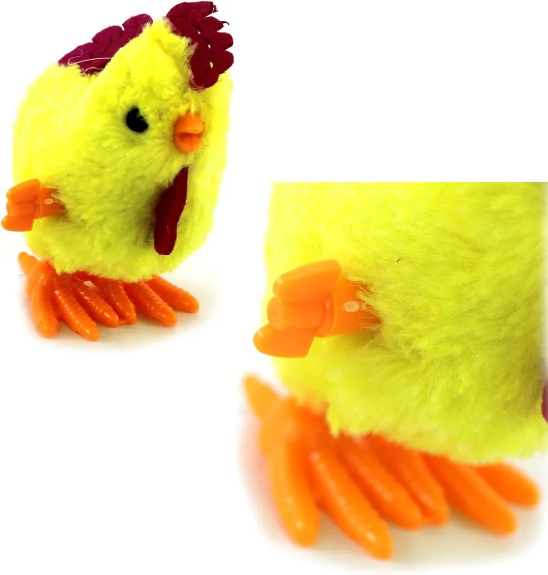 Rooster Yellow Wind Up Jumping Chicken Plush Toy Fun Novelty Toy for Party Favors