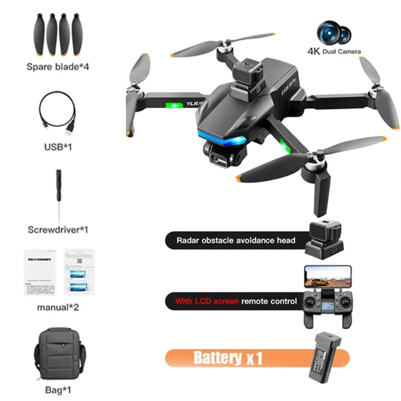 S135 Pro 4K Drone 3-Axis Gimbal 360° Obstacle Avoidance Brushless Foldable GPS 5G WiFi 4K ESC Dual Camera Quadcopter