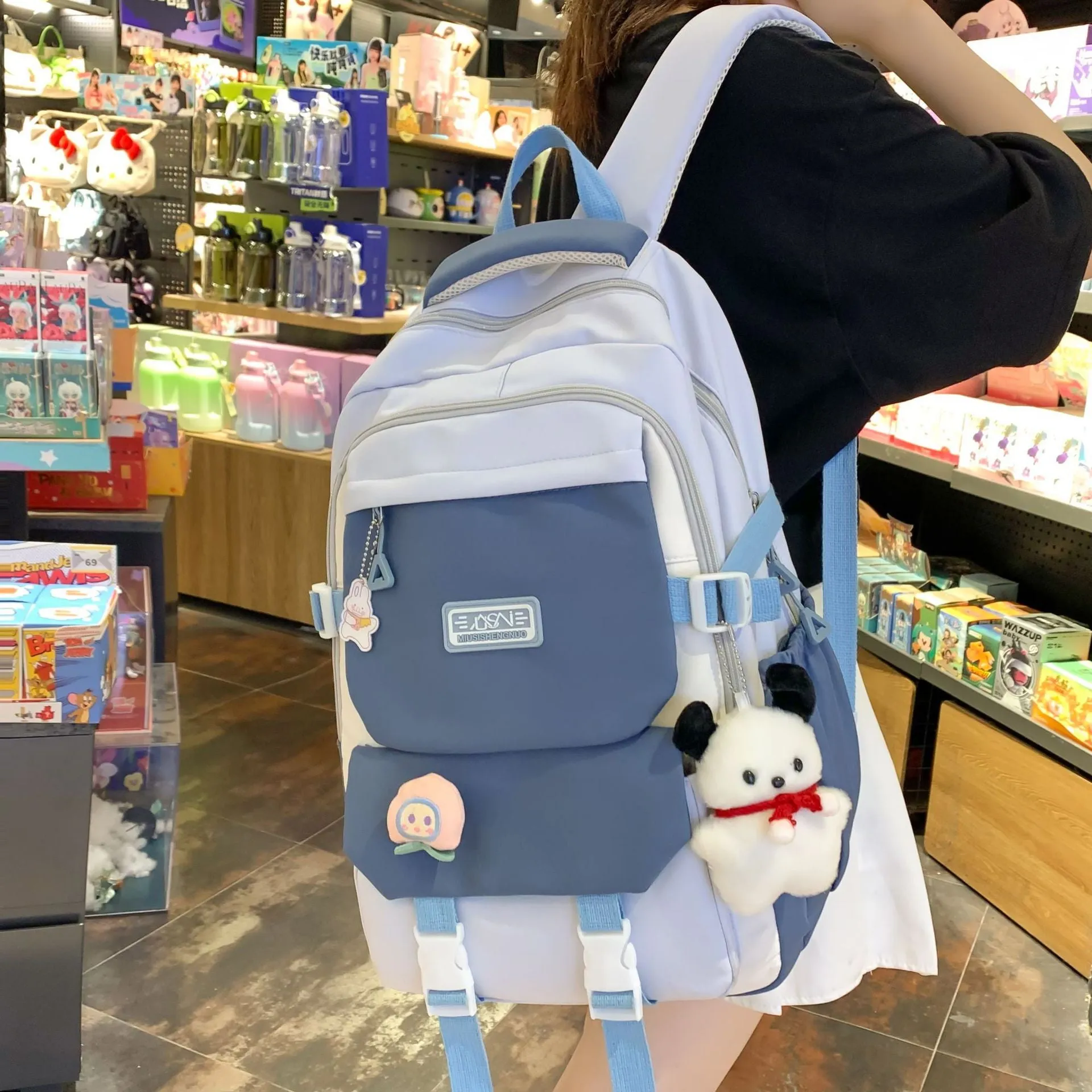 Schoolbag Junior High School Girl Japanese Ins College Senior High School Versatile Contrast Color Backpack Special-Interest Design College Students' Backpack