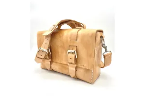 Seasoned No. 4313 - Minimalist Large Leather Satchel in Natural Tan