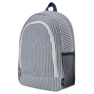 Seersucker Navy Small Size NGIL Canvas Backpack