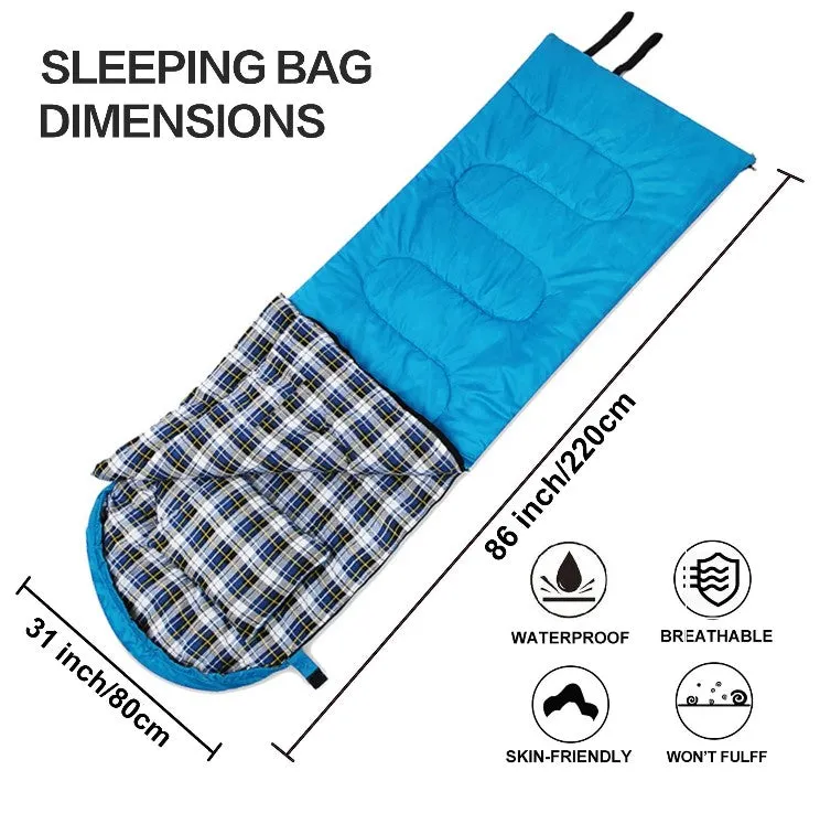 Sleeping Bag With Pillow Winter Warmth Flannel Lining and Carry Bag