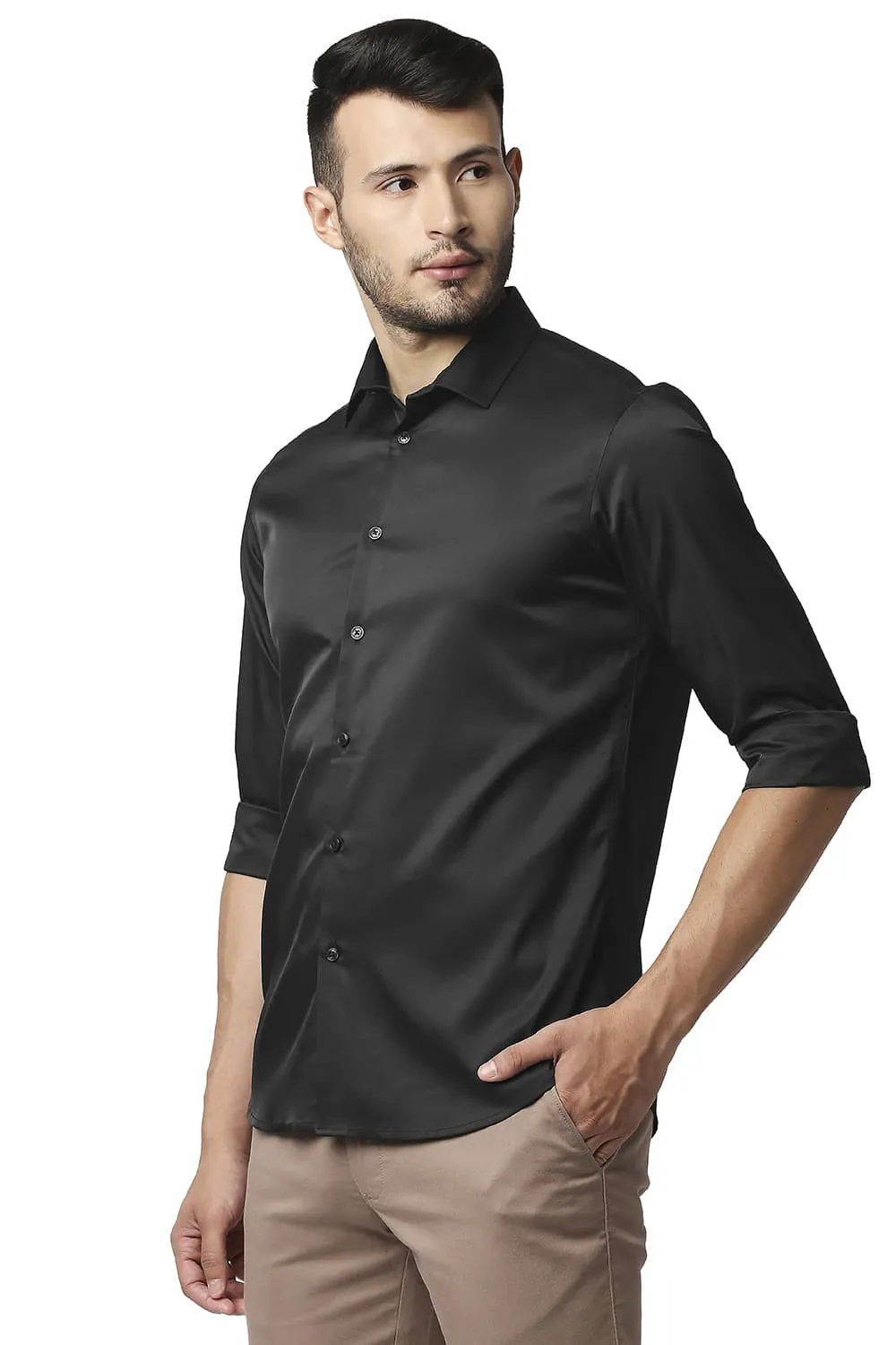 Slim Fit Polyester Stretch Shirt