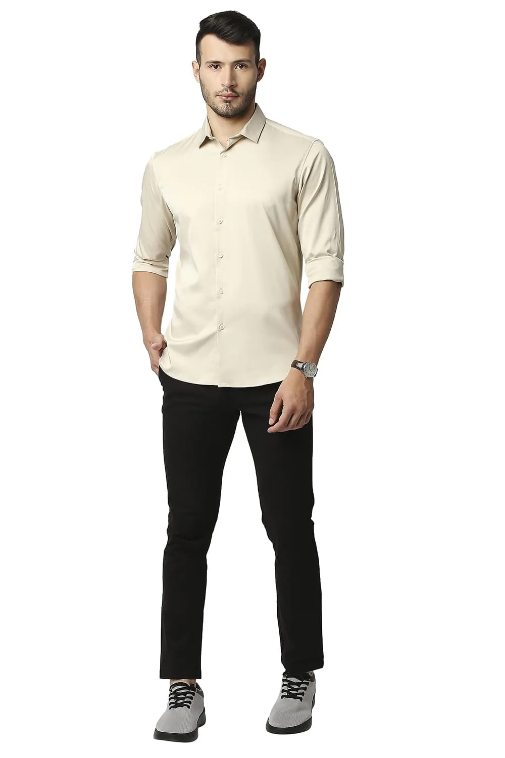 Slim Fit Polyester Stretch Shirt