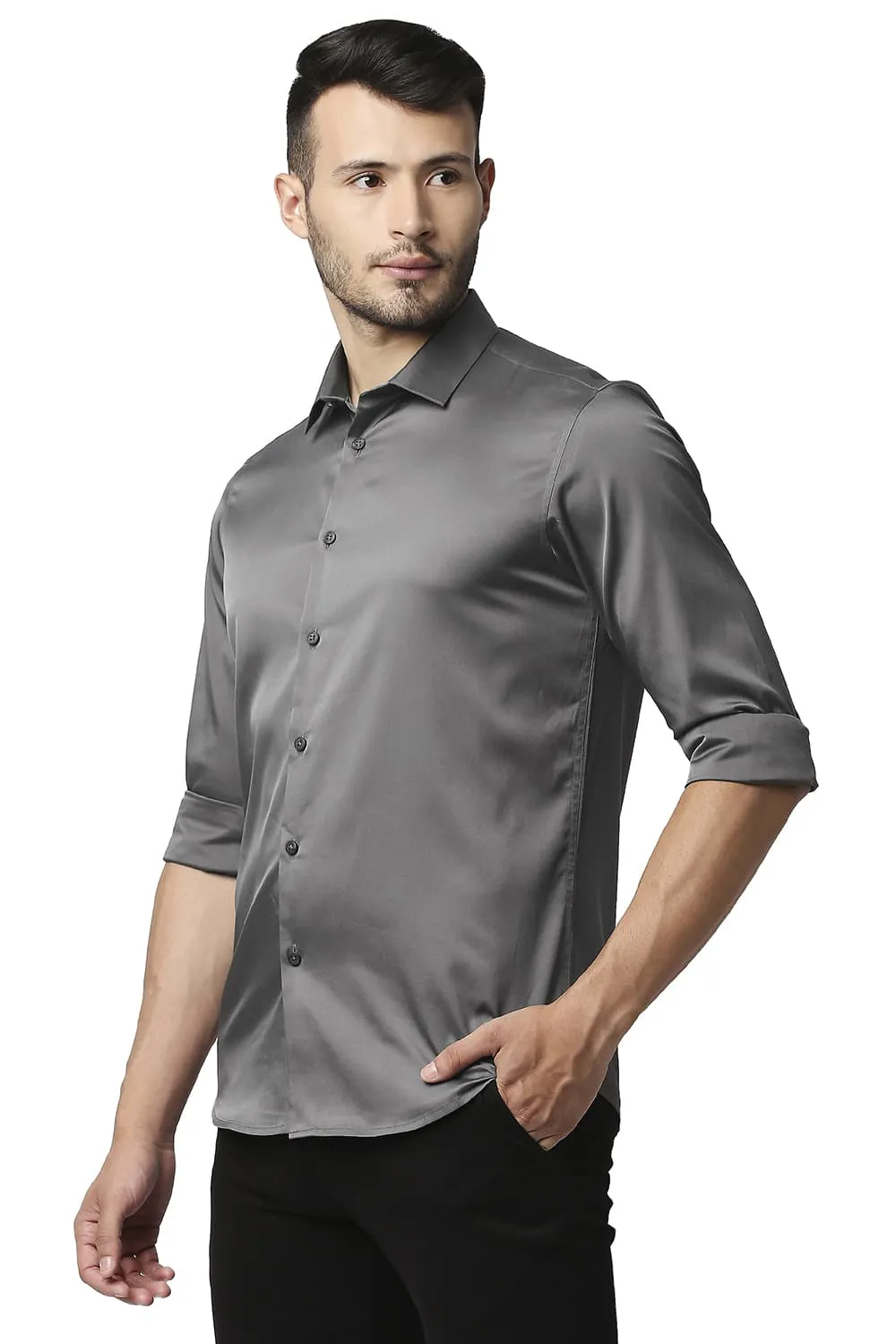 Slim Fit Polyester Stretch Shirt