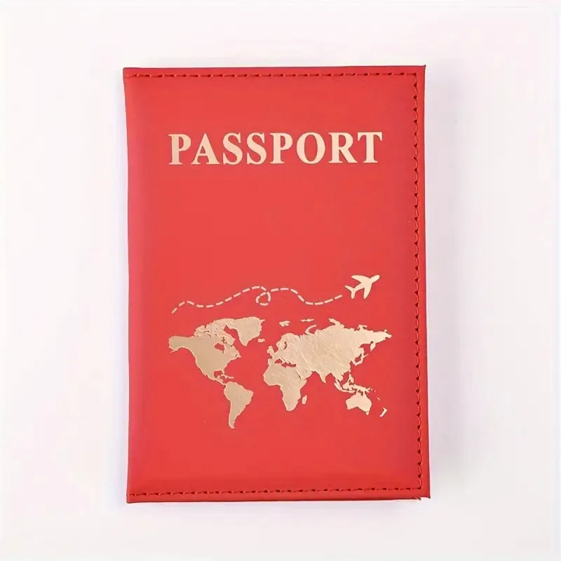 Stylish PU Leather Travel Passport Card Case - Securely Store Passport, Vaccine Card, and Travel Documents - Ideal for Couples and Families - Portable Flight Ticket Holder