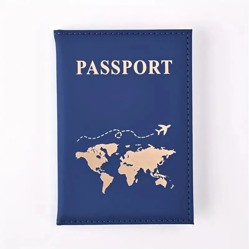 Stylish PU Leather Travel Passport Card Case - Securely Store Passport, Vaccine Card, and Travel Documents - Ideal for Couples and Families - Portable Flight Ticket Holder