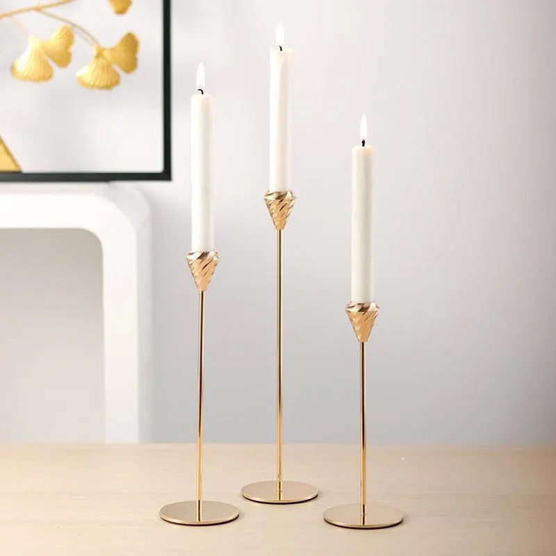 Swirl Metal Vintage Candle Holder Set