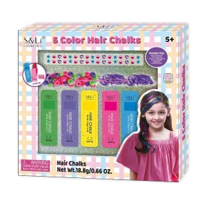 Swirl Up 5 Hair Chalk Color Set - 5  Ages - Paraben Free - For Girls