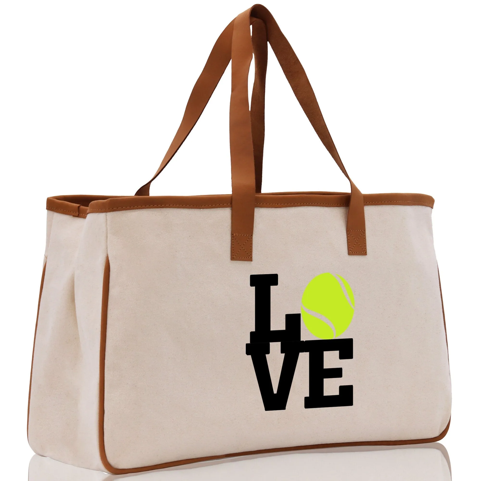 Tennis Love Cotton Canvas Tote Bag Gift for Tennis Lover Bag Tennis Coach Gift Bag