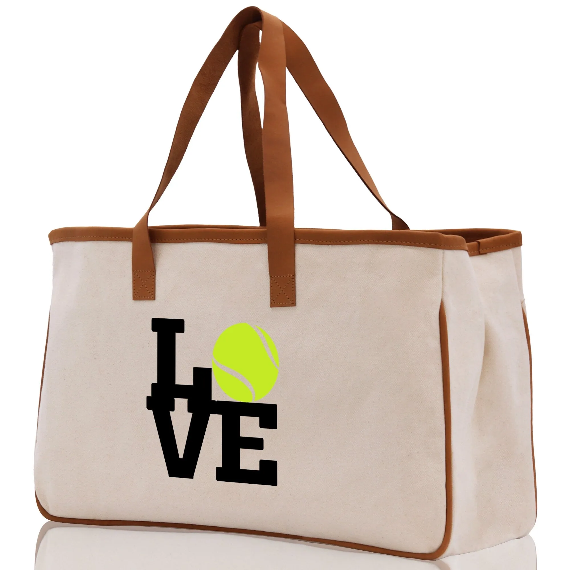 Tennis Love Cotton Canvas Tote Bag Gift for Tennis Lover Bag Tennis Coach Gift Bag