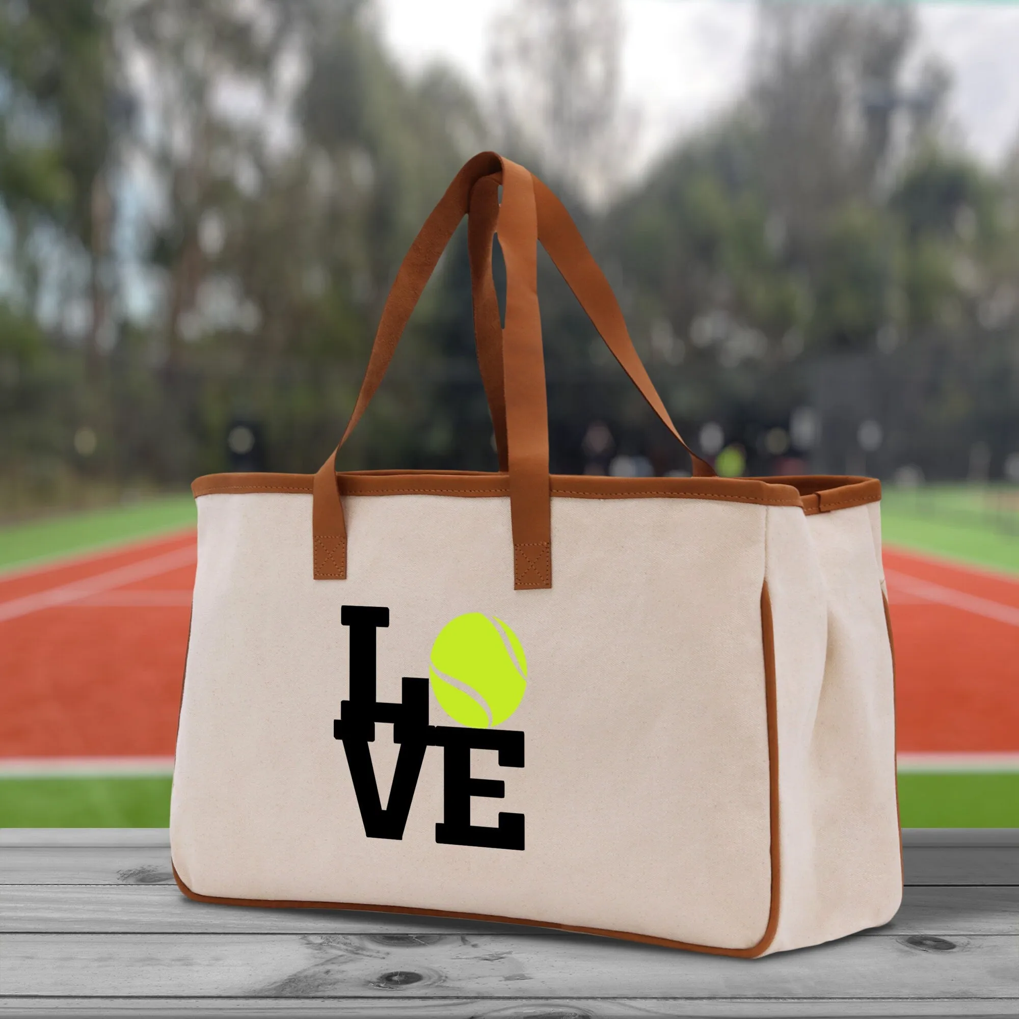 Tennis Love Cotton Canvas Tote Bag Gift for Tennis Lover Bag Tennis Coach Gift Bag