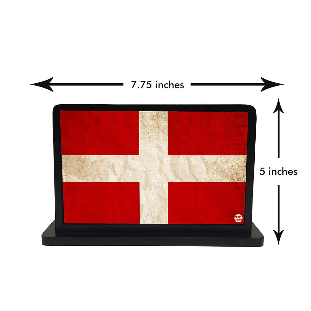 Tissue Holder Paper Napkin Stand - Denmark Vintage Distressed Flag