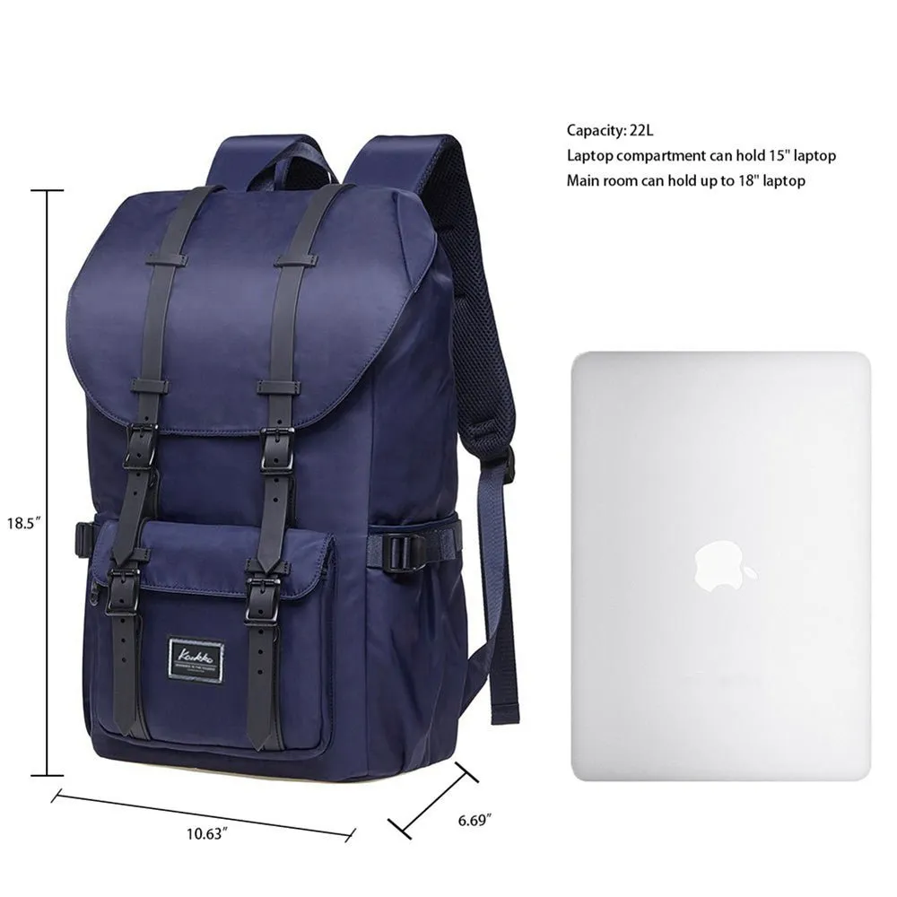 Travel Laptop Backpack, Outdoor Rucksack, School backpack Fits 15.6"(Nylon Blue)