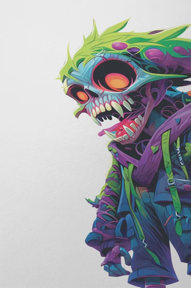 Vibrant Cartoon Zombie Illustration