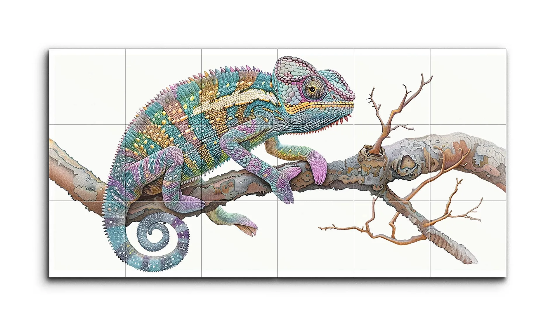 Vibrant Chameleon on Branch