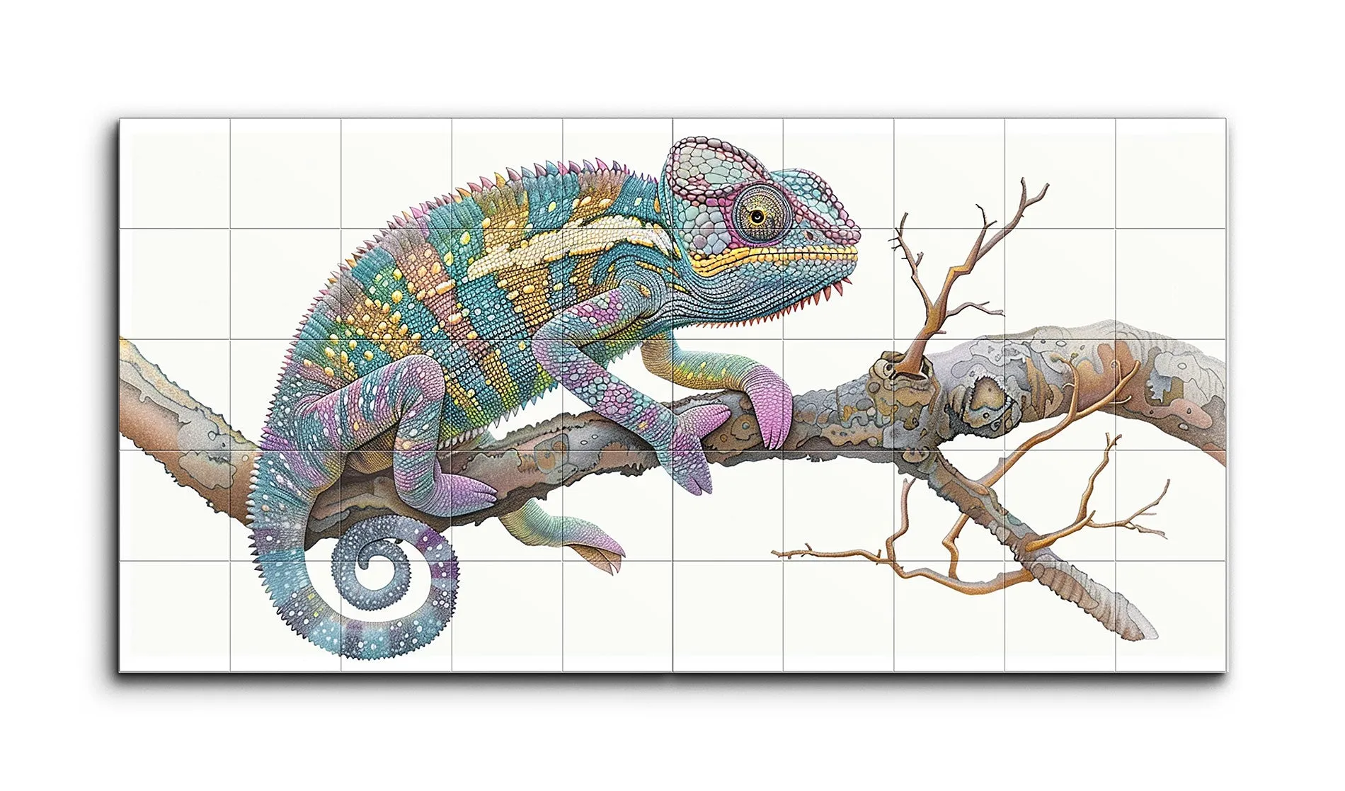 Vibrant Chameleon on Branch