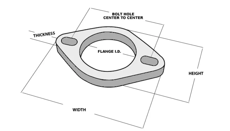 Vibrant Performance 2-Bolt Collector Flange 3/8" Thick 2-1/2" ID Stainless - Each