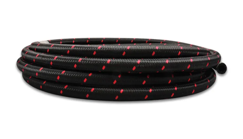 Vibrant Performance 20 Ft. Roll -6 Black Red Nylon Braided Flex Hose