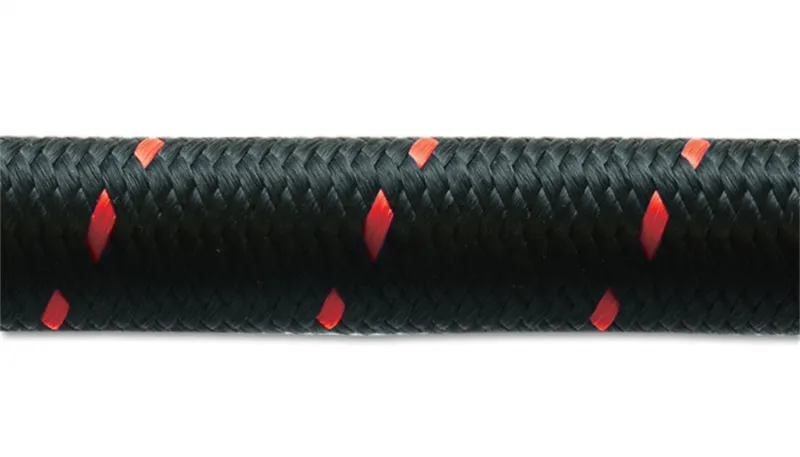 Vibrant Performance 5 Ft. Roll -4 Black Red Nylon Braided Flex Hose