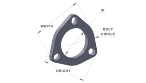 Vibrant Performance Collector Flange - 2-Bolt - 3/8" Thick - 2-1/4" ID - Stainless