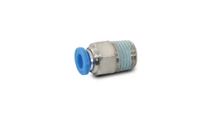 Vibrant Pneumatic Push Lock Male Straight Fitting, for 1/4" O.D. Tubing (3/8" NPT Thread) - 22638