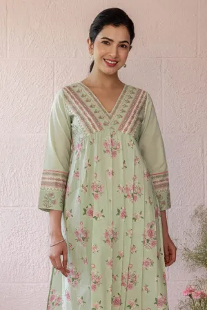 Vibrant Rosebush Kurta