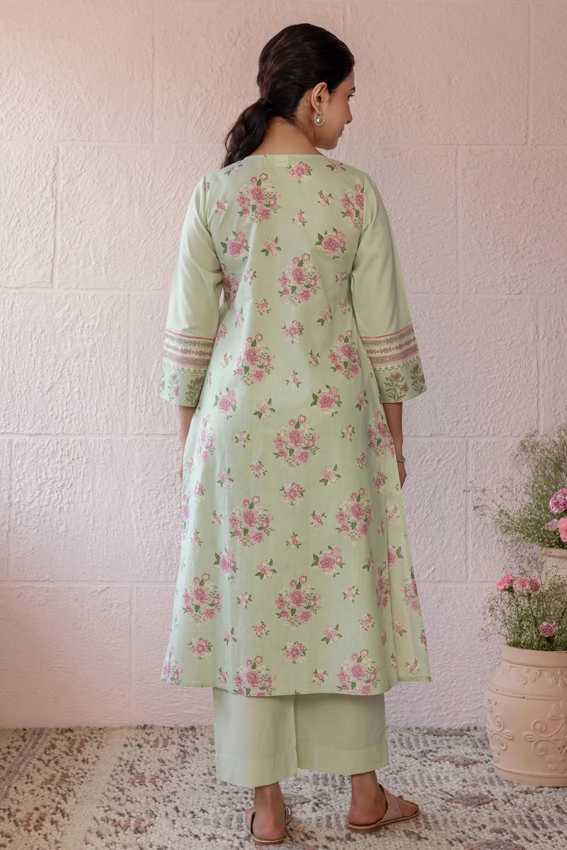 Vibrant Rosebush Kurta