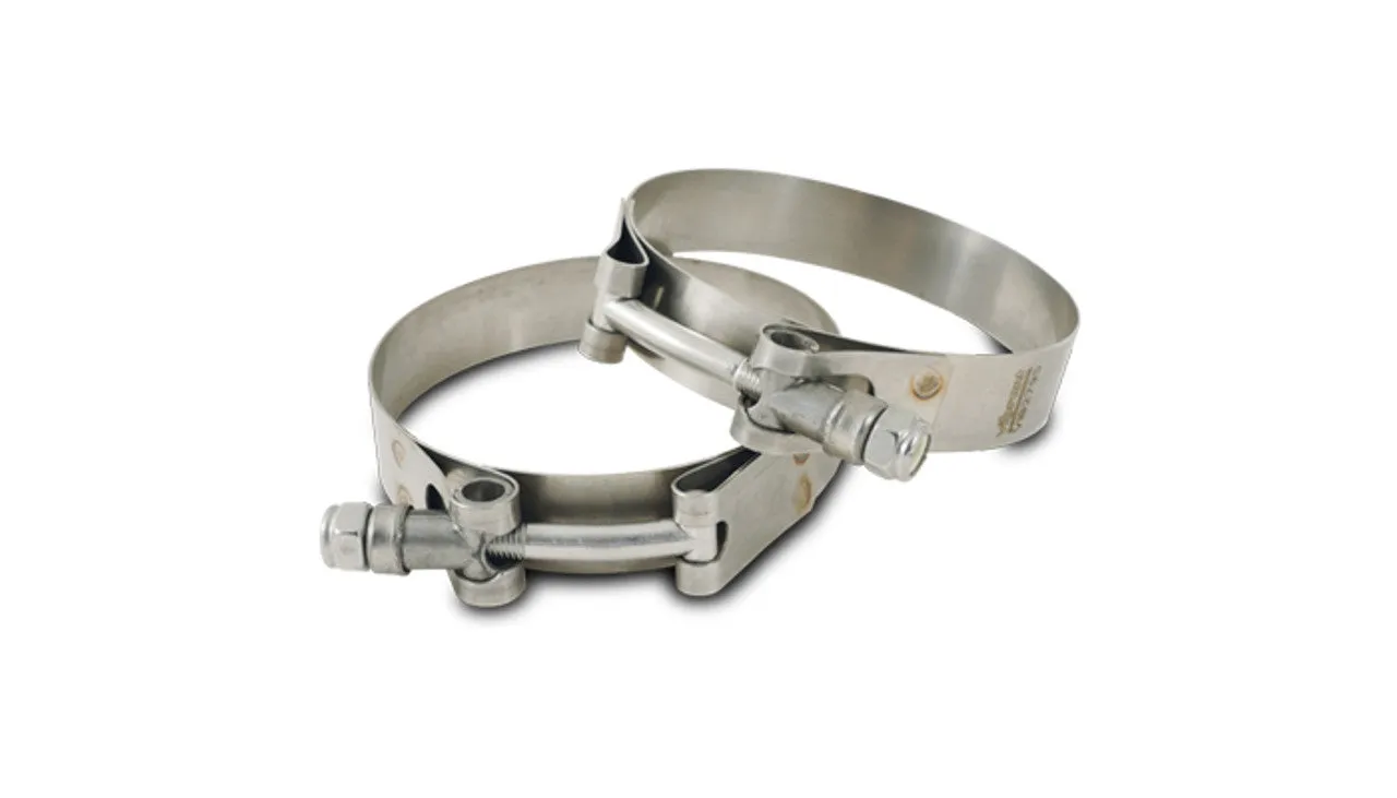 Vibrant Stainless Steel T-Bolt Clamps (Pack of 2) - For 1.75" Pipe - Clamp Range: 2.00"-2.25"  - 2790