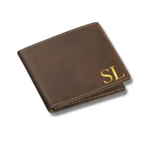 Wallet Personalized for Men Faux Leather Gents Purse - Initials