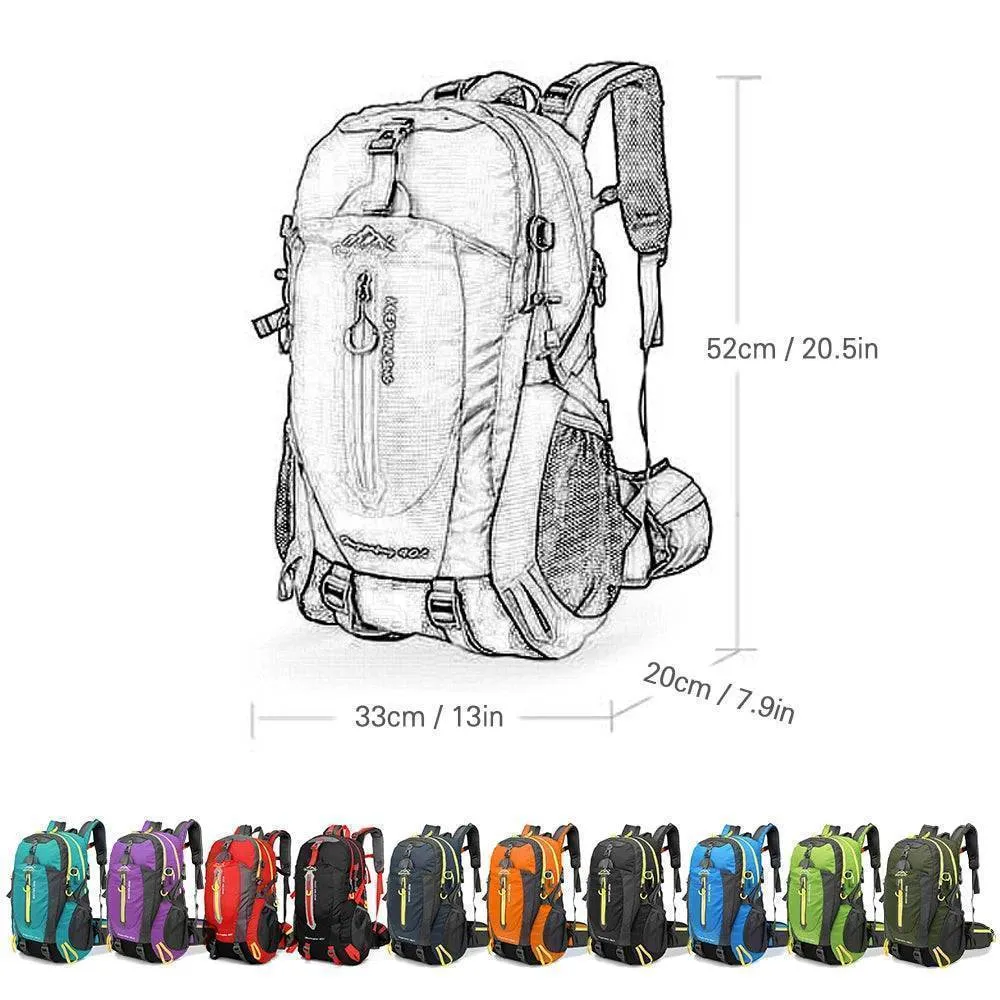 Water Resistant 40L Travel Backpack for Men and Women - Ideal for Outdoor ,Camping ,Hiking, Laptop Daypack, Trekking Climbing Sport Bag