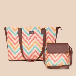 WavBeach - Office Tote Bag & Flap Sling Bag Combo