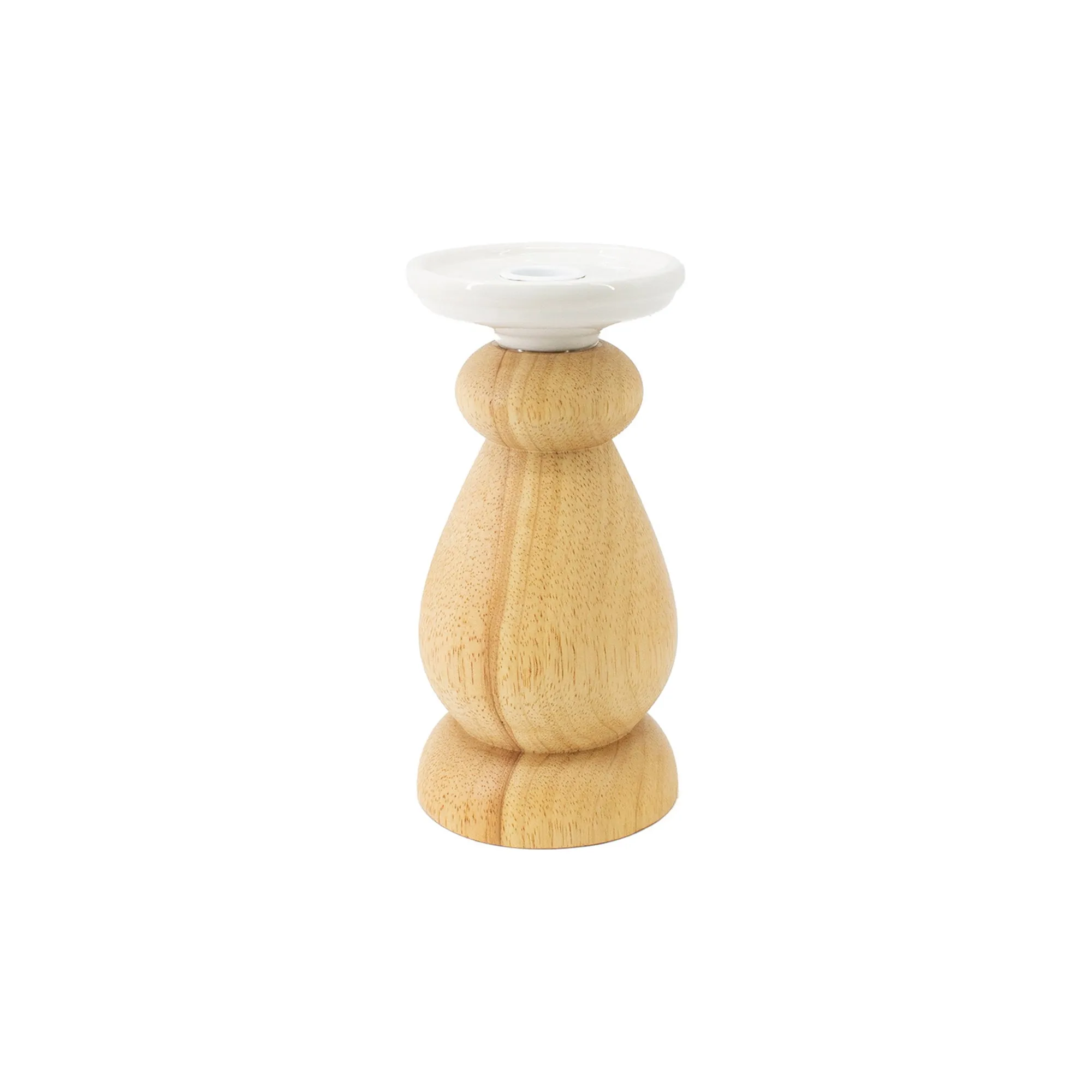 Wood Taper Holder with White Top