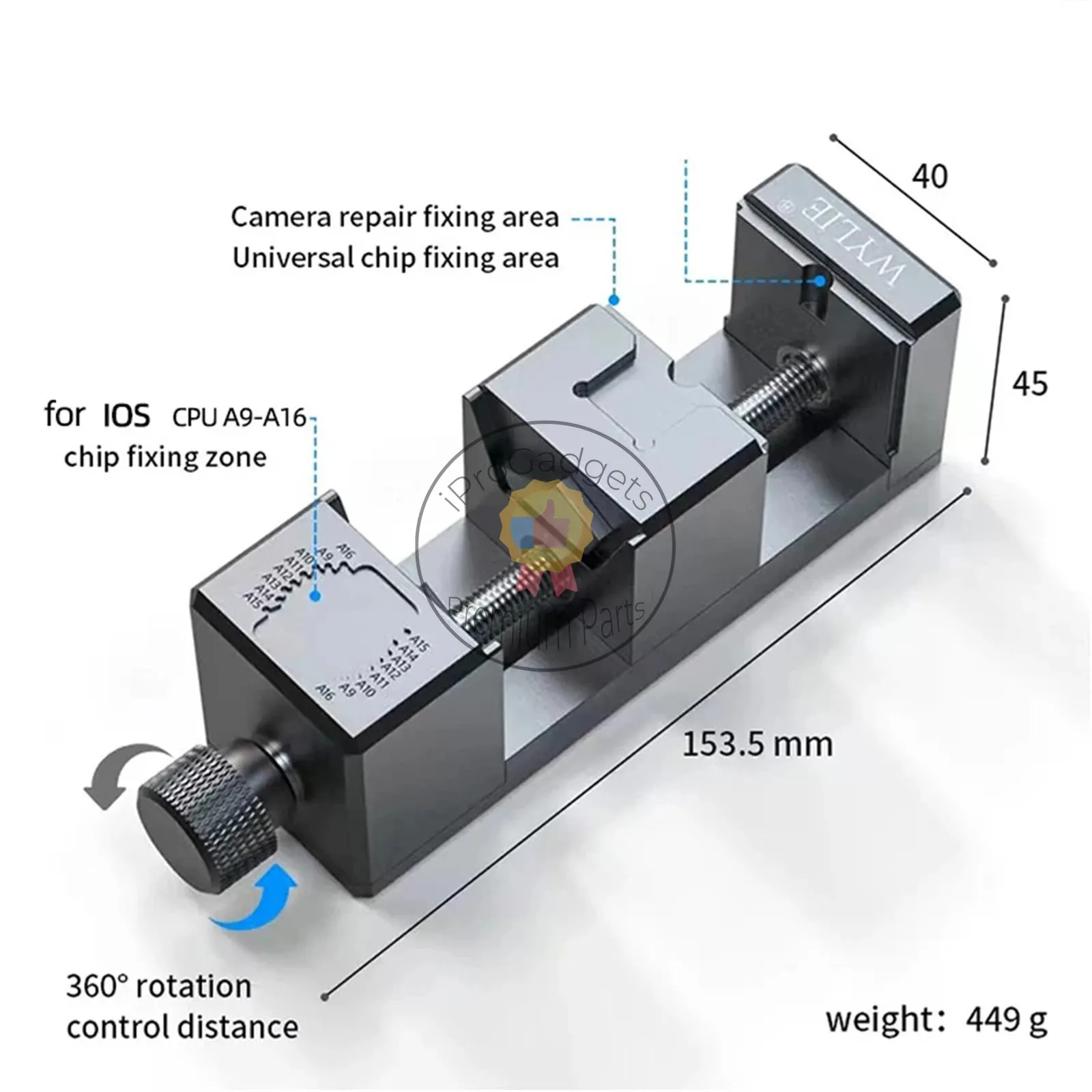 Wylie Universal Adjustable Camera Repair Fixture CPU Glue Remover Aluminum Alloy PCB Support Holder